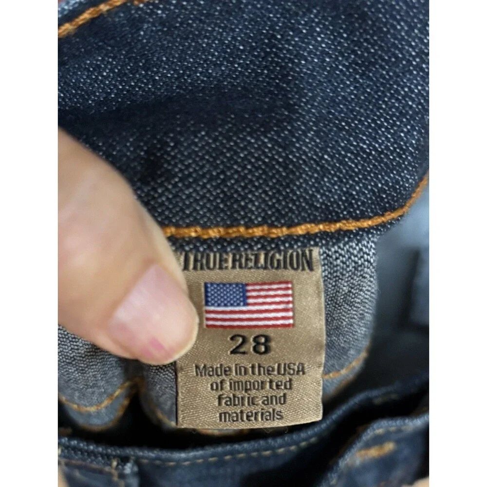 True Religion Mens Sz 28x29 Ricky Relaxed Straight Denim Jeans  Pockets Blue